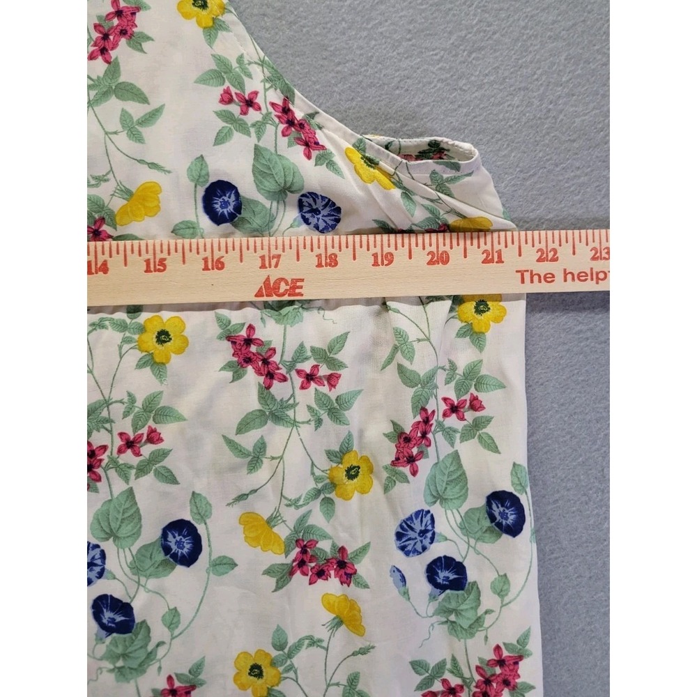 Old Navy High Neck White Floral Sleeveless Top Size Large Sheer - Picture 5 of 9